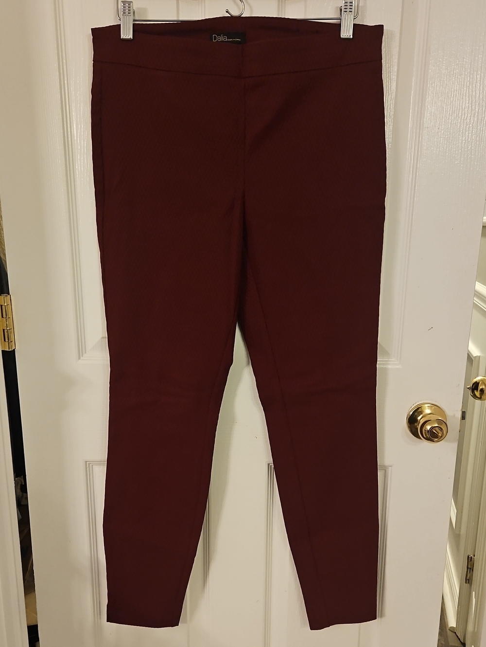 Dalia Burgundy Skinny Pull-on Ponte Pants